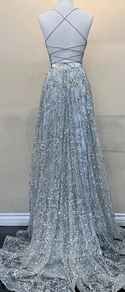 COPY - Silver sequin formal evening homecoming prom party dress - Picture 4 of 6